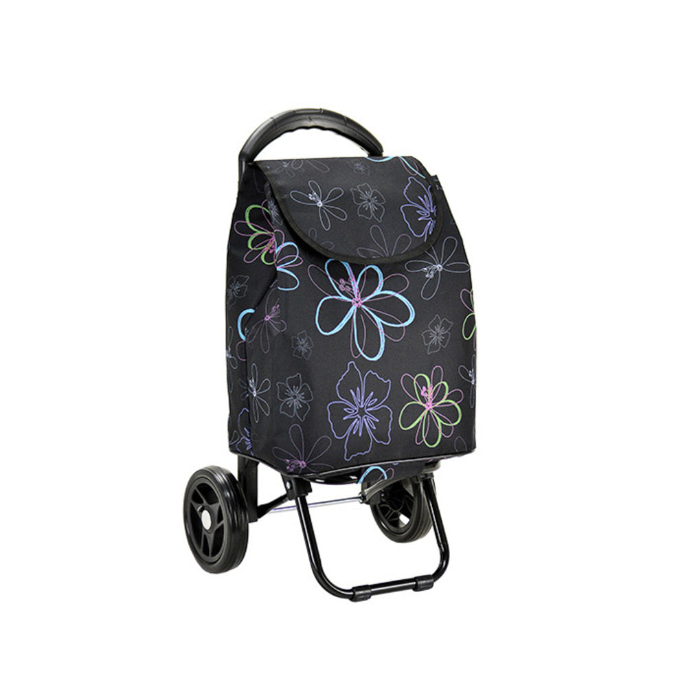 ノーブランド No Brand VALENTINO VISCANI ヴァレンチノ ヴィスカーニ 保冷ショピングカート （黒x花柄） 黒x花柄