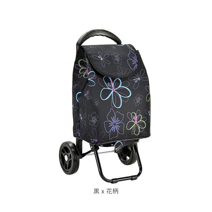 ノーブランド No Brand VALENTINO VISCANI ヴァレンチノ ヴィスカーニ 保冷ショピングカート （黒x花柄） 黒x花柄