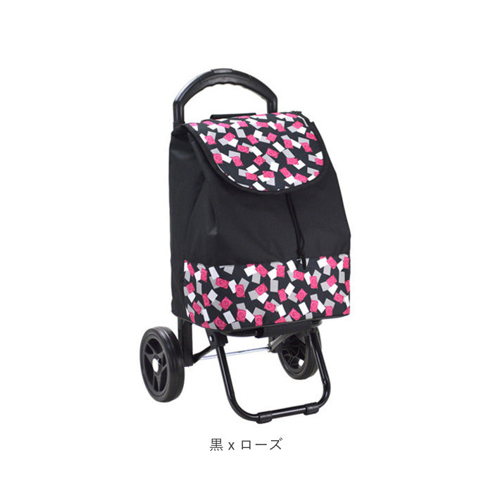 ノーブランド No Brand VALENTINO VISCANI ヴァレンチノ ヴィスカーニ 保冷ショピングカート （黒x花柄） 黒x花柄