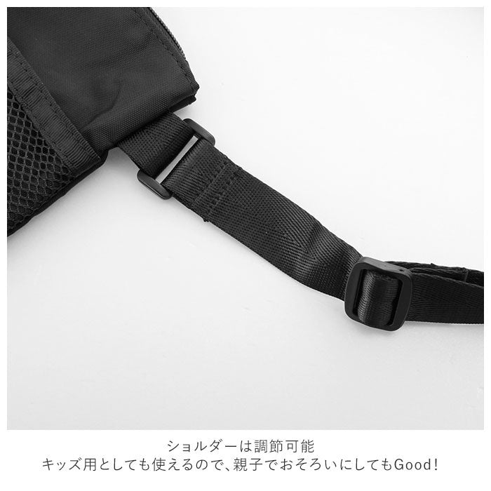 ノーブランド No Brand Rename メッシュポケット ナイロンサコッシュバッグ RSN71019 （ブラック） ブラック