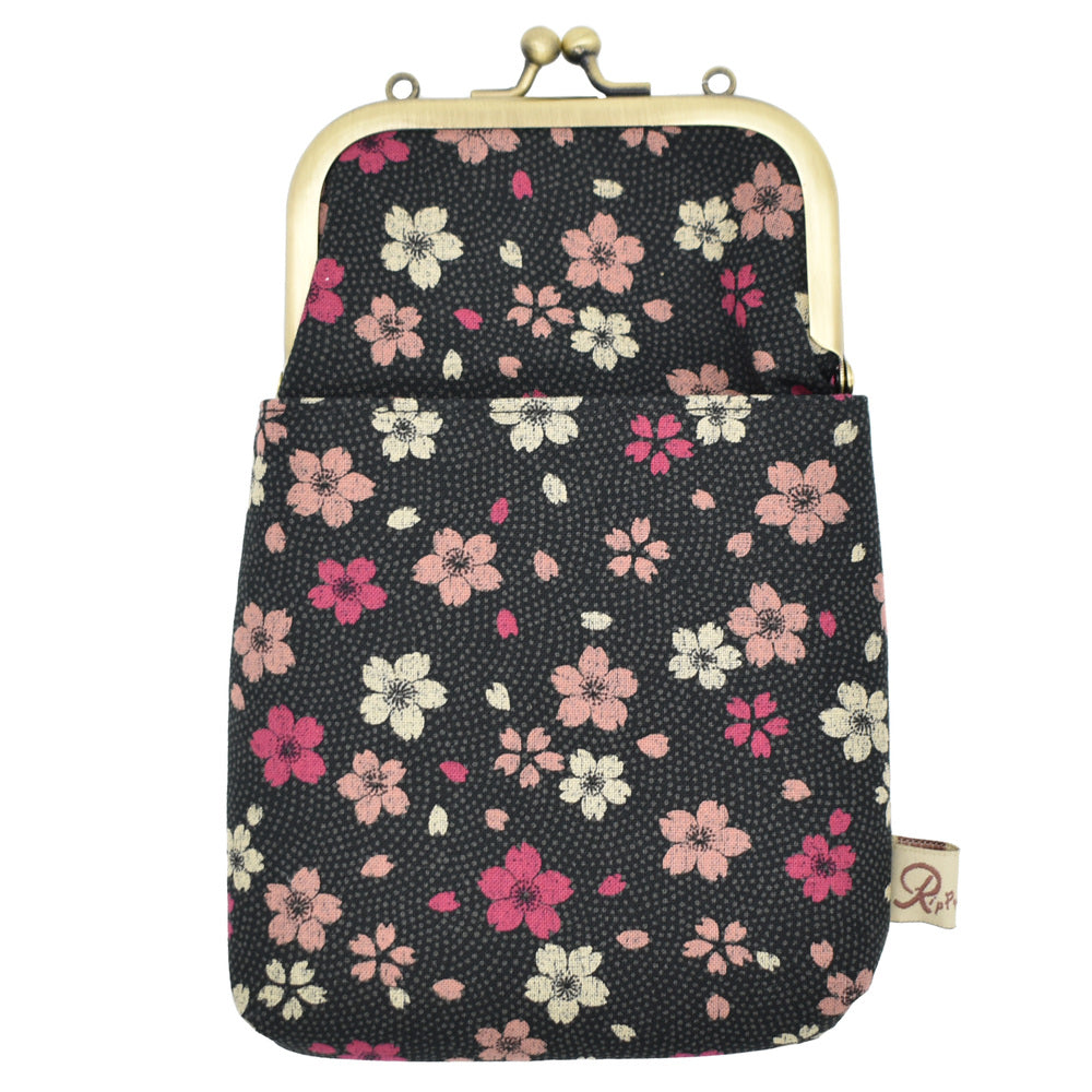 バックヤードファミリー BACKYARD FAMILY がまぐち 2WAYスマホショルダー （桜・ブラック） 桜・ブラック
