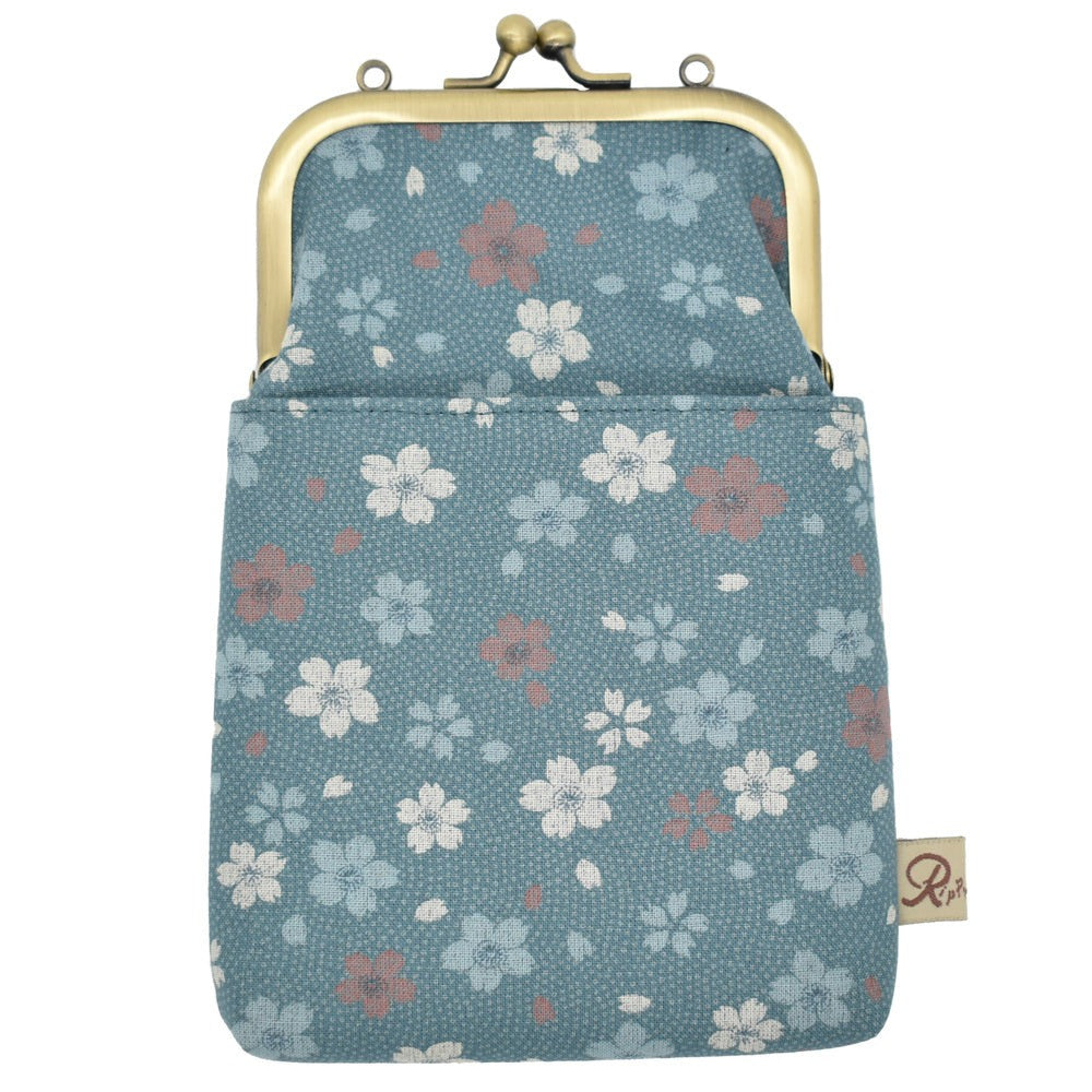 バックヤードファミリー BACKYARD FAMILY がまぐち 2WAYスマホショルダー （桜・ブルー） 桜・ブルー