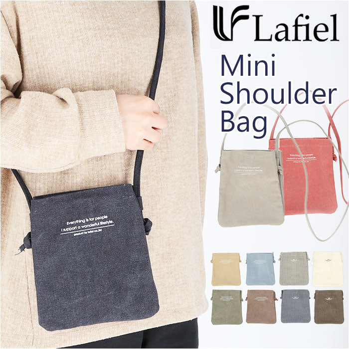 バックヤードファミリー BACKYARD FAMILY Lafiel ラフィール 英字プリントミニショルダーバッグ （ブルー） ブルー