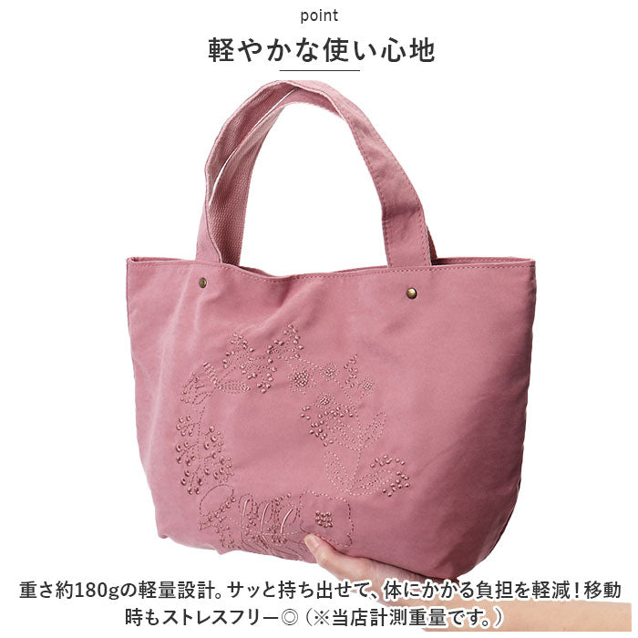 BACKYARD FAMILY Laフィール Peach Skin Embroidered Tote Bag