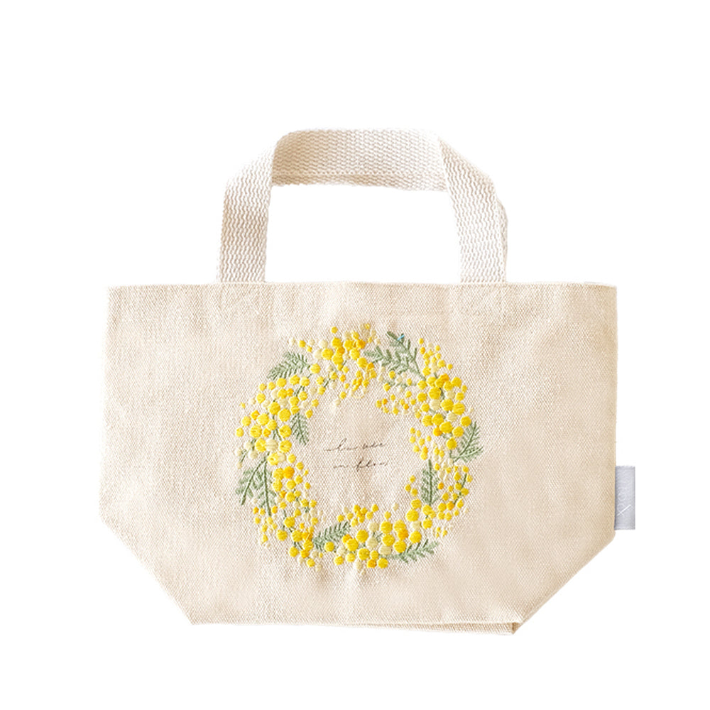 バックヤードファミリー BACKYARD FAMILY ito 刺繍ミニトートバッグ,ミモザ