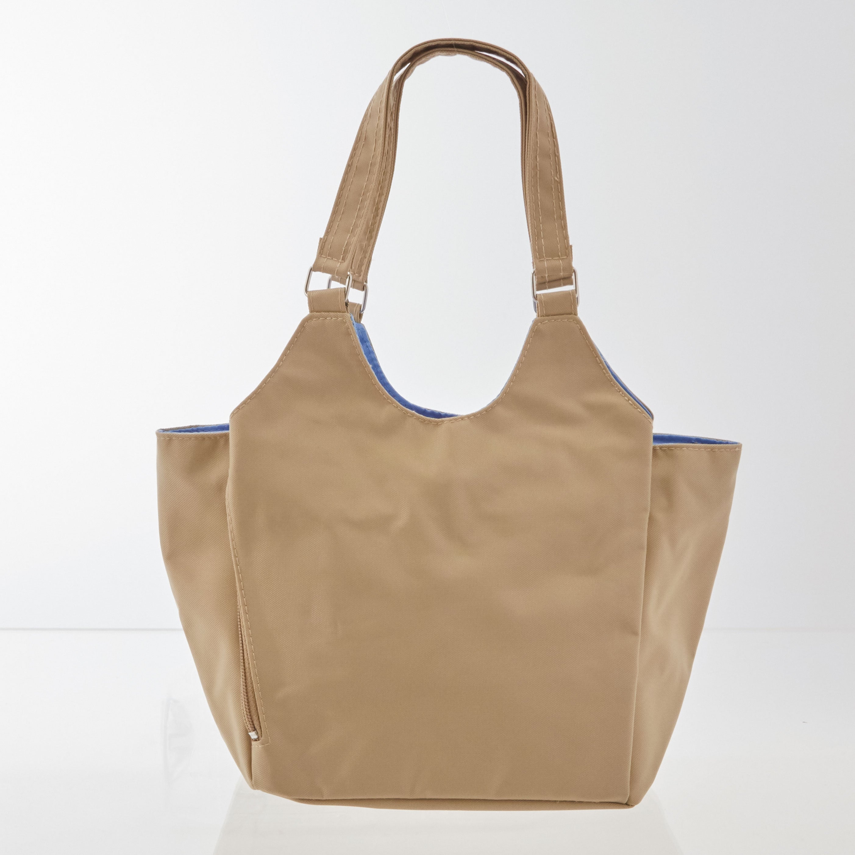 ノーブランド No Brand お散歩バッグ サブバッグ あおりポケット付き トートバッグ #3482 （ベージュ） ベージュ