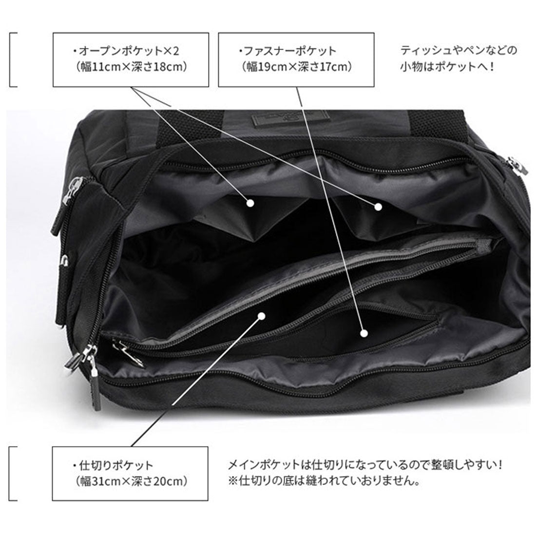 BACKYARD FAMILY Tote Bag for Women Small Size Nylon Shoulder 2-way Shoulder Mom Bag Mother's Bag Crossbody Bag Adult