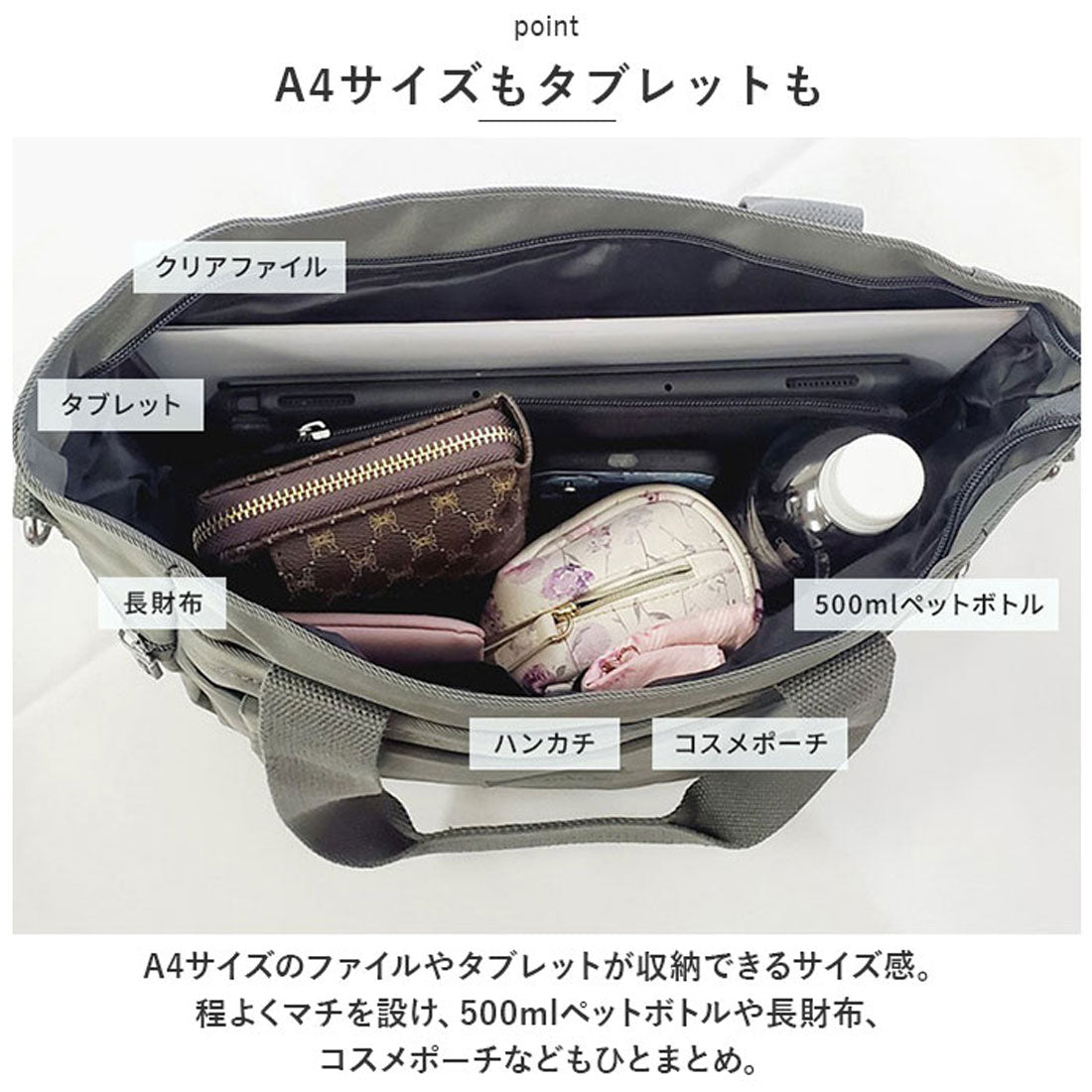 BACKYARD FAMILY Tote Bag for Women Small Size Nylon Shoulder 2-way Shoulder Mom Bag Mother's Bag Crossbody Bag Adult