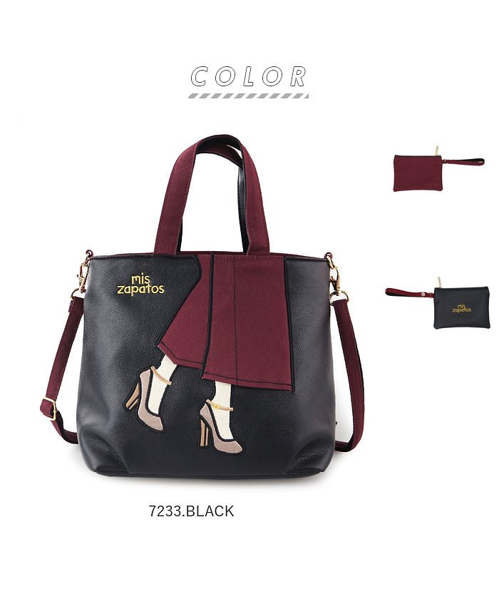 バックヤードファミリー BACKYARD FAMILY mis zapatos ミスサパト 合皮ミニショルダー ポーチ付き （7233.NAVY） 7233.NAVY
