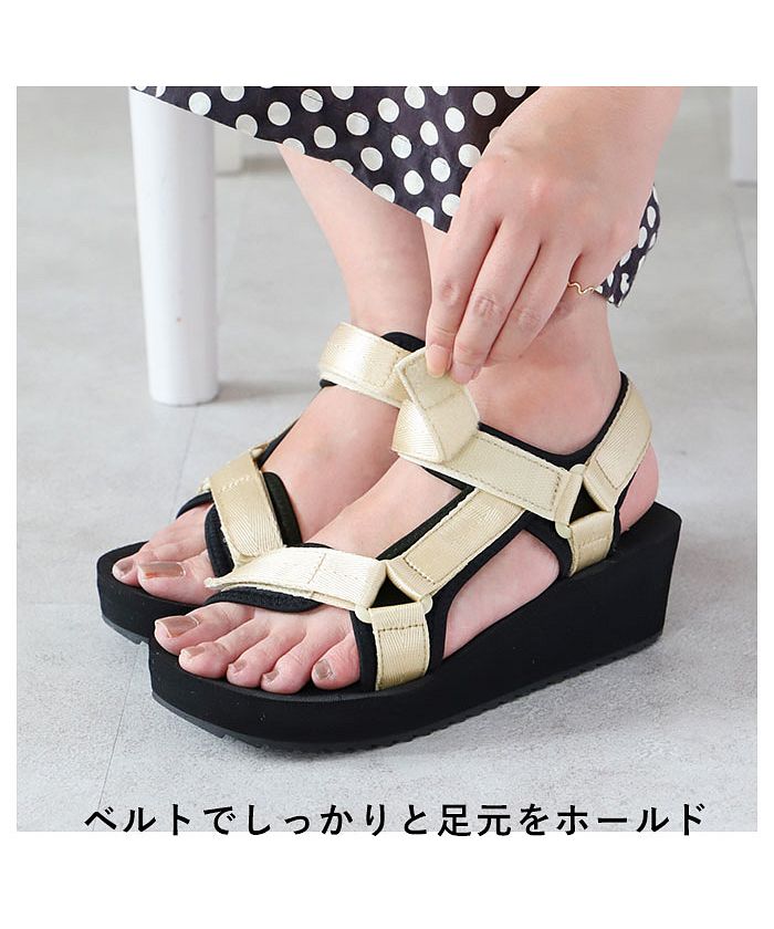 バックヤードファミリー BACKYARD FAMILY アーノルドパーマー Arnold Palmer レディース スポーツサンダル AN5402 （オールブラック） オールブラック