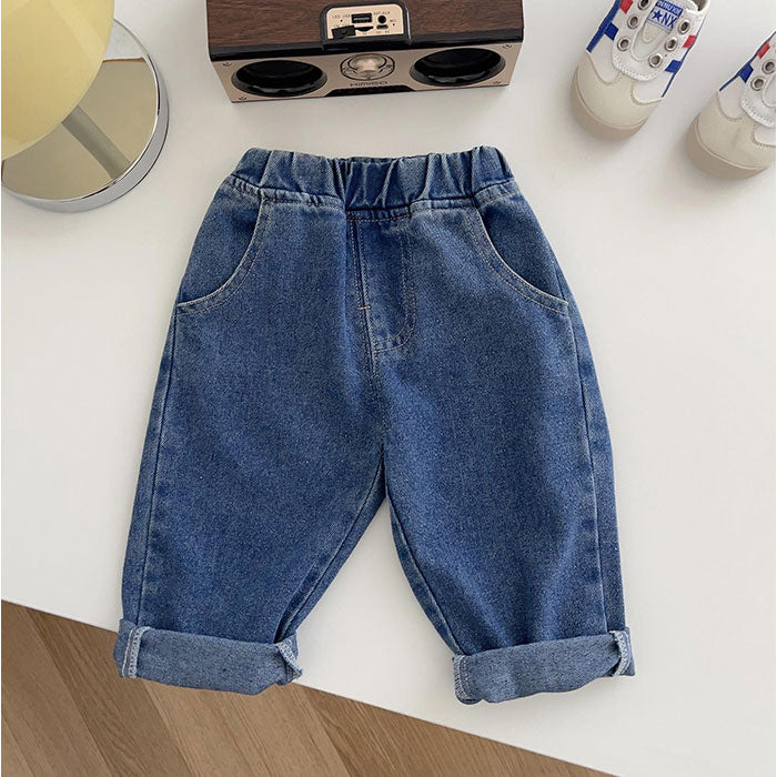BACKYARD FAMILY Baby Denim Pants Simple Waist Elastic mmbpd424b [Non-returnable item]