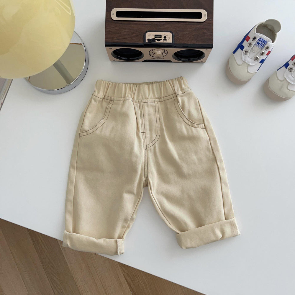 バックヤードファミリー BACKYARD FAMILY ベビーデニムパンツ シンプル ウエストゴム mmbpd424b【返品不可商品】,ベージュ