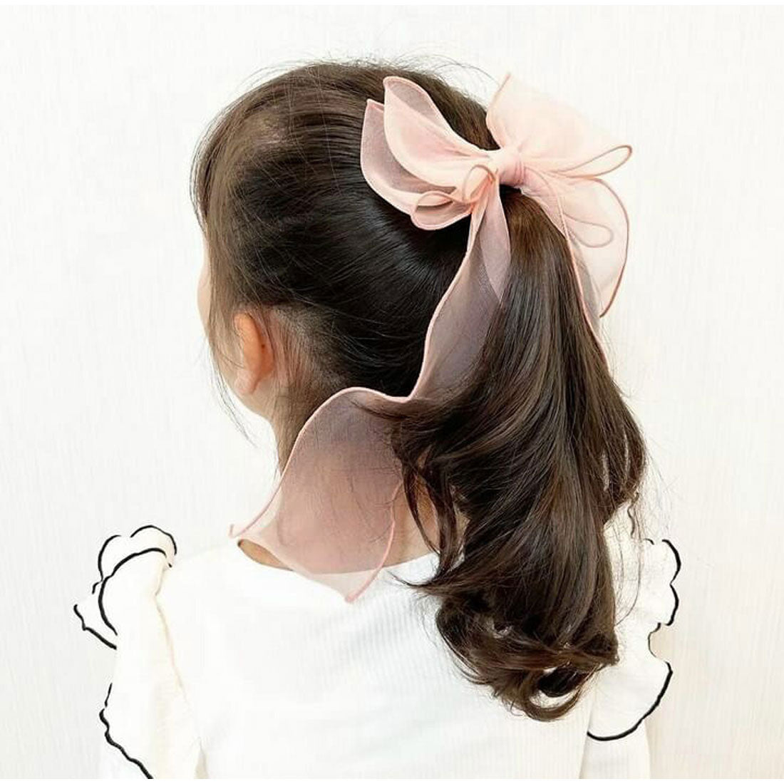 バックヤードファミリー BACKYARD FAMILY アンジュオーガンジーリボンヘアゴム(5color) （クリーム） クリーム