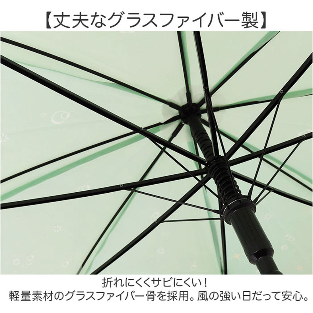 バックヤードファミリー BACKYARD FAMILY Girls 長傘 55cm ビニール傘 （クリームソーダビニール/メロン） クリームソーダビニール/メロン