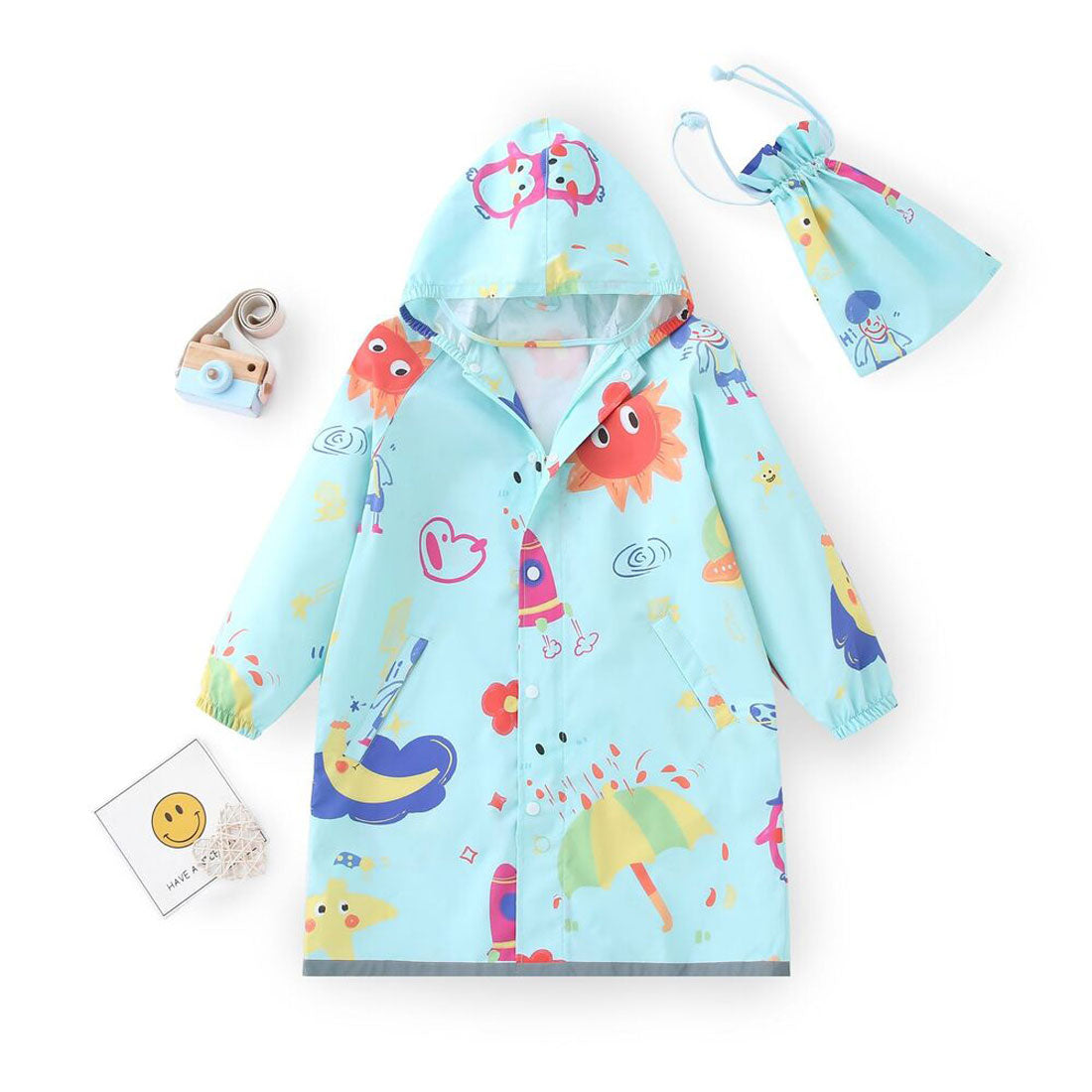 バックヤードファミリー BACKYARD FAMILY レインコート キッズ （サンフラワー×ブルー） サンフラワー×ブルー