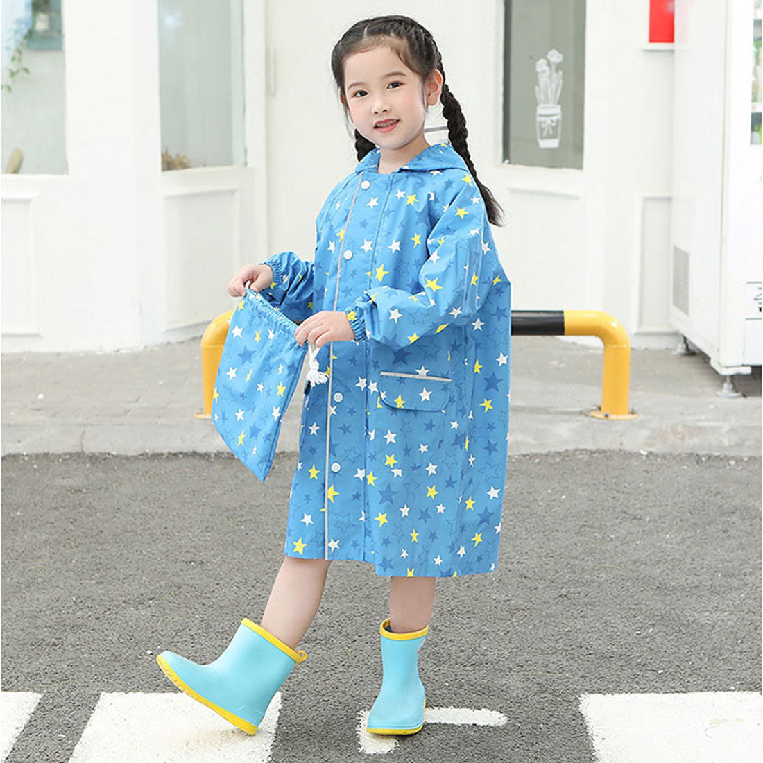 バックヤードファミリー BACKYARD FAMILY レインコート キッズ （サンフラワー×ブルー） サンフラワー×ブルー