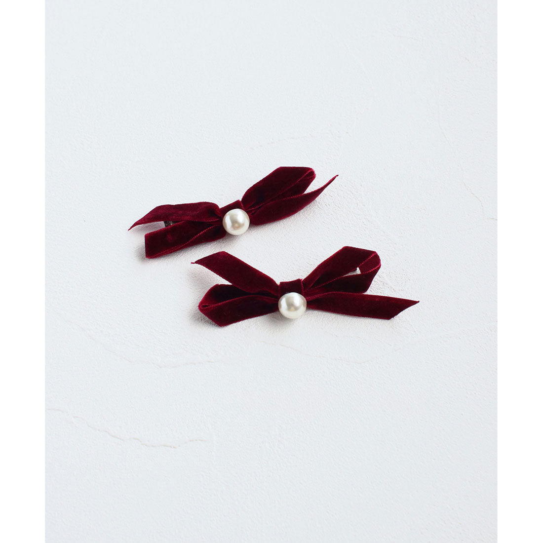 バックヤードファミリー BACKYARD FAMILY Rora マロン リボン ヘアクリップ 2個セット （ワインレッド） ワインレッド