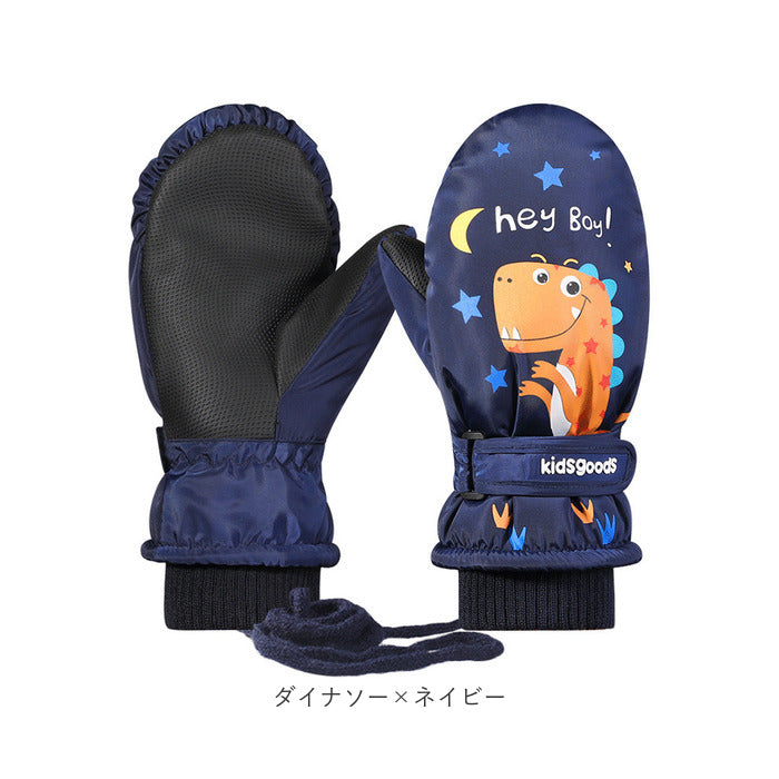 バックヤードファミリー BACKYARD FAMILY スノーグローブ ミトン 手袋キッズ 防寒 紐付き ysgl5341 （ユニコーン×ピンク） ユニコーン×ピンク