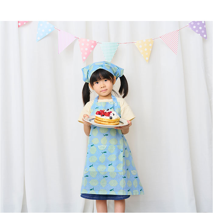 バックヤードファミリー BACKYARD FAMILY habituel キッズエプロン 三角巾 巾着付き