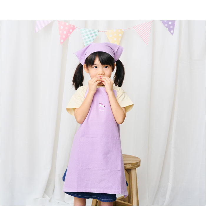 バックヤードファミリー BACKYARD FAMILY habituel キッズエプロン 三角巾 巾着付き