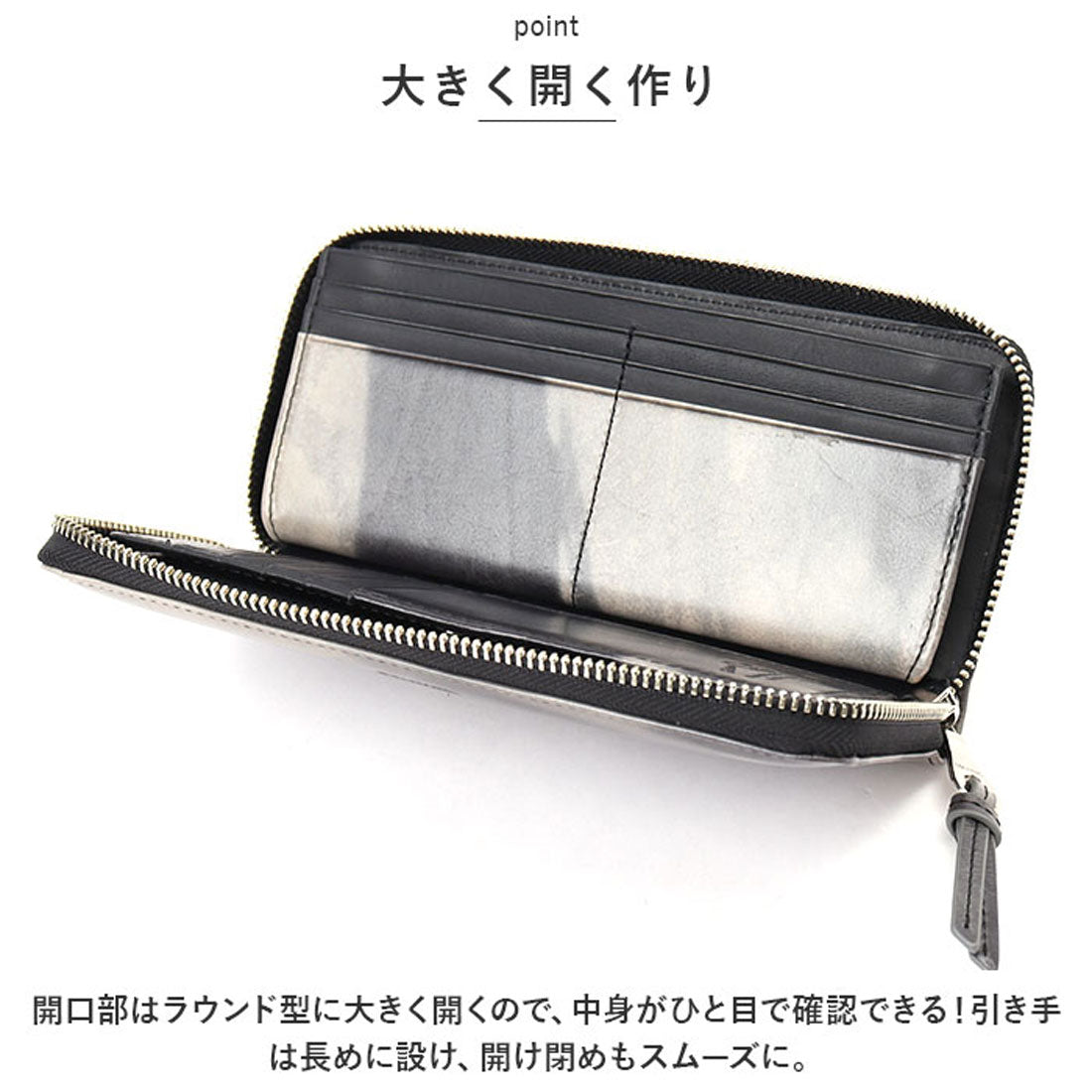 バックヤードファミリー BACKYARD FAMILY 財布 SOLATINA マーブルレザーラウンドウォレット （ブルー） ブルー