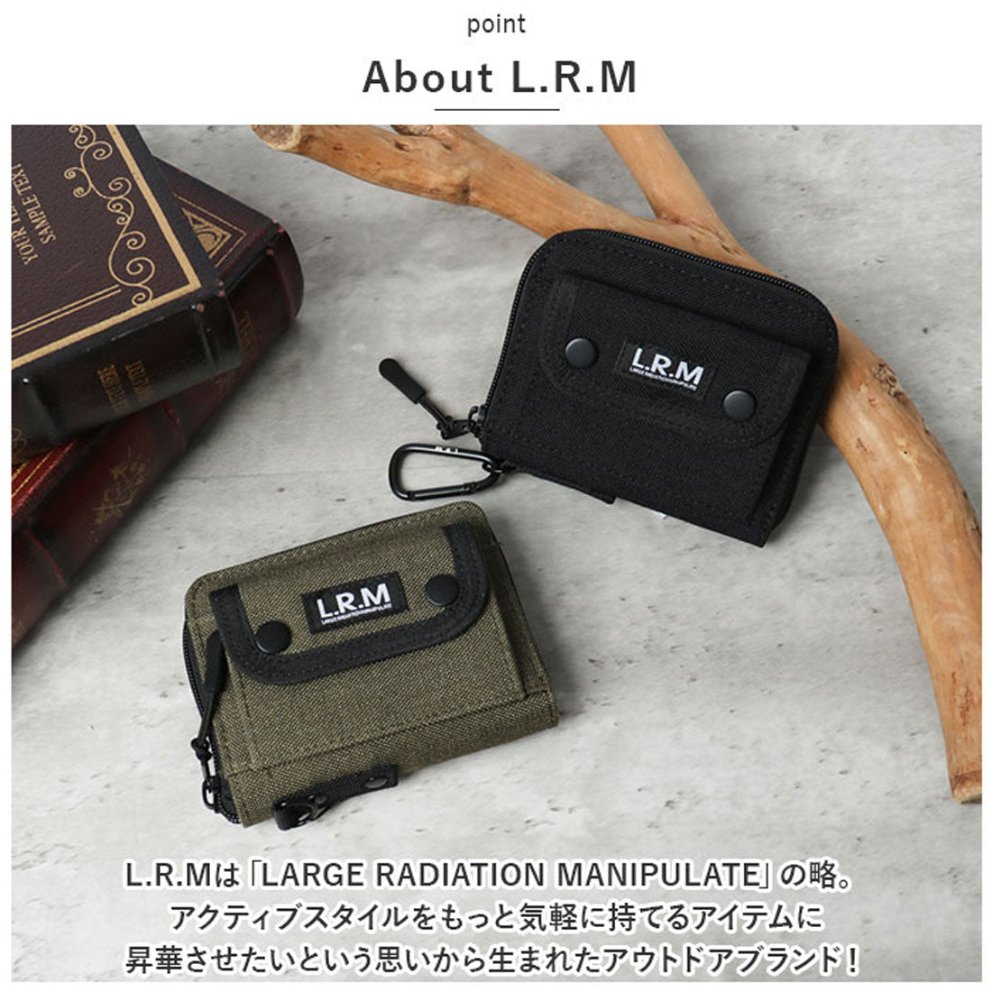 バックヤードファミリー BACKYARD FAMILY L.R.M ナイロンかぶせミドルラウンドウォレット （グレー） グレー