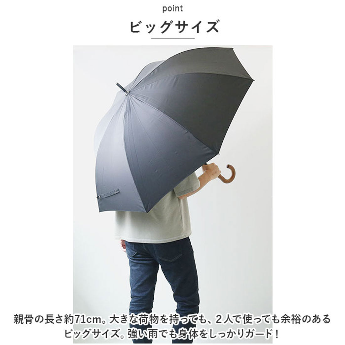 バックヤードファミリー BACKYARD FAMILY 長傘 耐風 直径120cm lyum134 （ネイビー） ネイビー