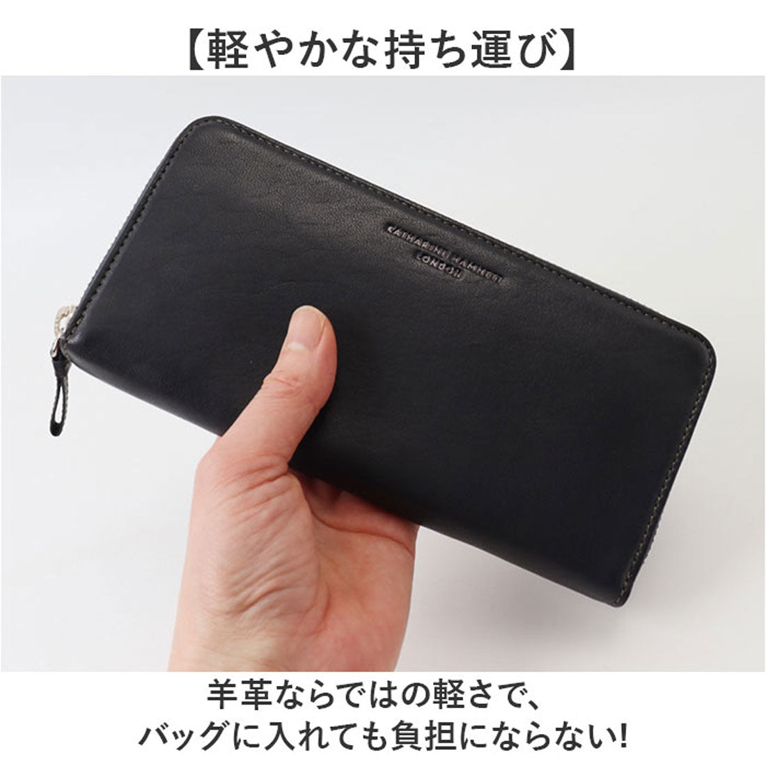 バックヤードファミリー BACKYARD FAMILY KATHARINE HAMNETT LONDON 長財布 （NAVY） NAVY