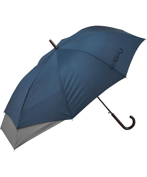 バックヤードファミリー BACKYARD FAMILY amusant sous la pluie 伸びる傘 60cm BACK PROTECT,ネイビー/グレー