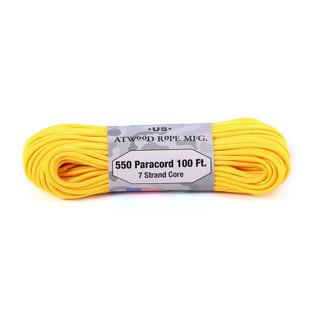 ノーブランド No Brand アトウッド・ロープ MFG ATWOOD ROPE MFG. パラコード 100フィート 無地,4.イエロー