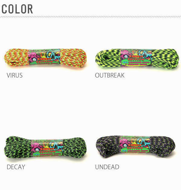 No Brand Atwood Rope MFG ATWOOD ROPE MFG. Paracord 100ft ZOMBIE EDITION