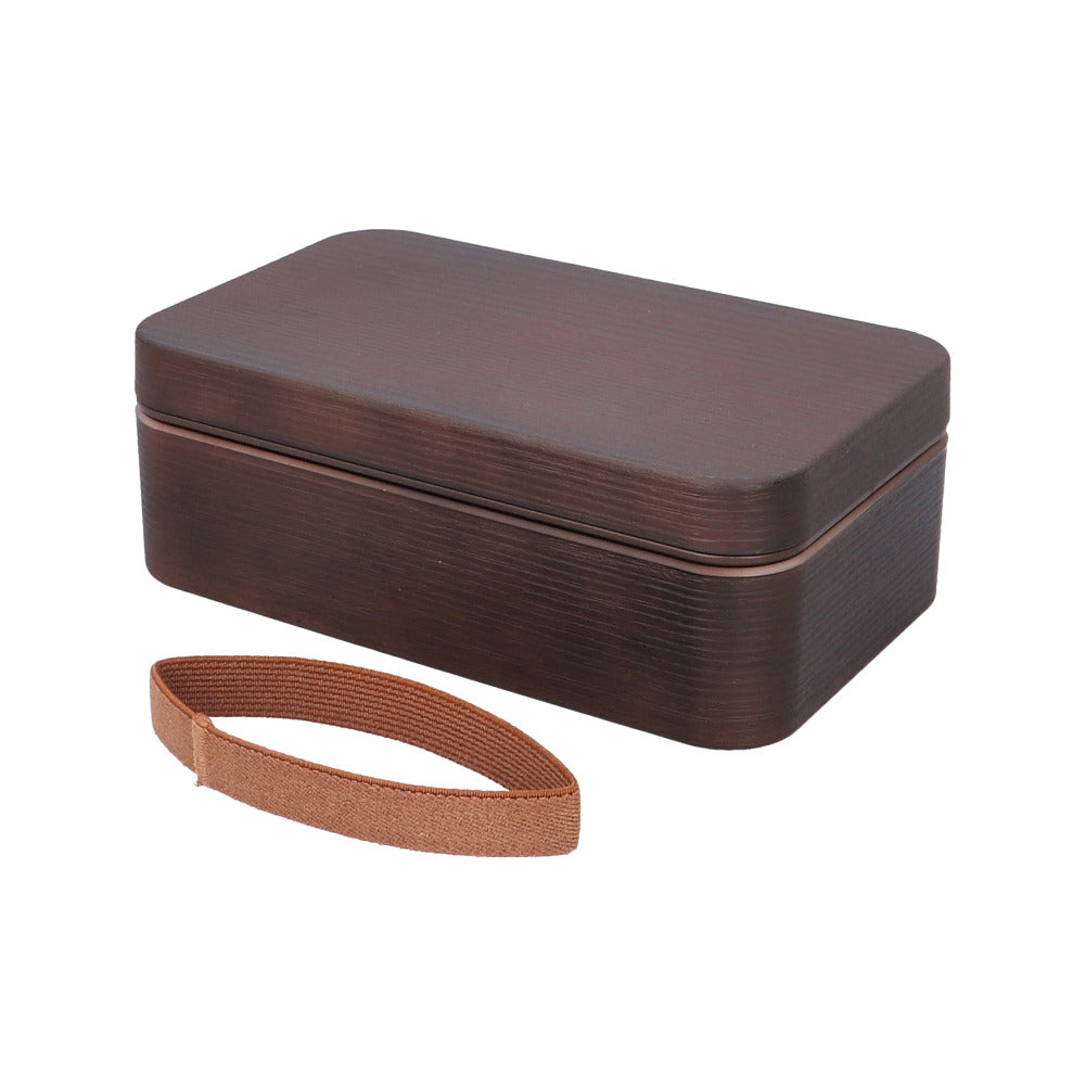 Backyard Family Rice-Resistant Bento Box Wood Grain Long Rectangular Bento L 800ml