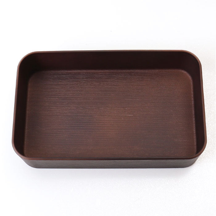 Backyard Family Rice-Resistant Bento Box Wood Grain Long Rectangular Bento L 800ml