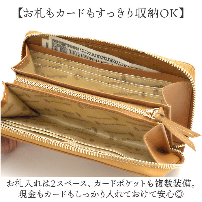 バックヤードファミリー BACKYARD FAMILY Hush Puppies ラウンドファスナー 長財布 （チョコ） チョコ