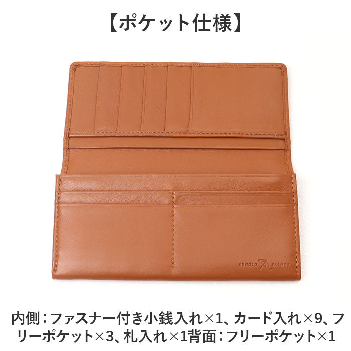 バックヤードファミリー BACKYARD FAMILY Arnold Palmer 羊革 ロングウォレット 二つ折り 長財布 （ブラウン） ブラウン
