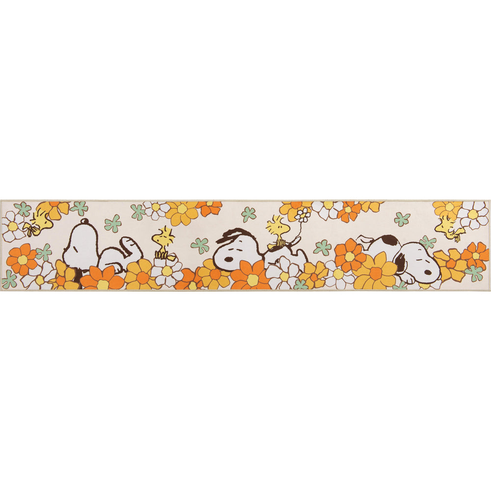 バックヤードファミリー BACKYARD FAMILY キャラクター ロングマット 45×240cm （snoopy花いっぱい/オレンジ） snoopy花いっぱい/オレンジ