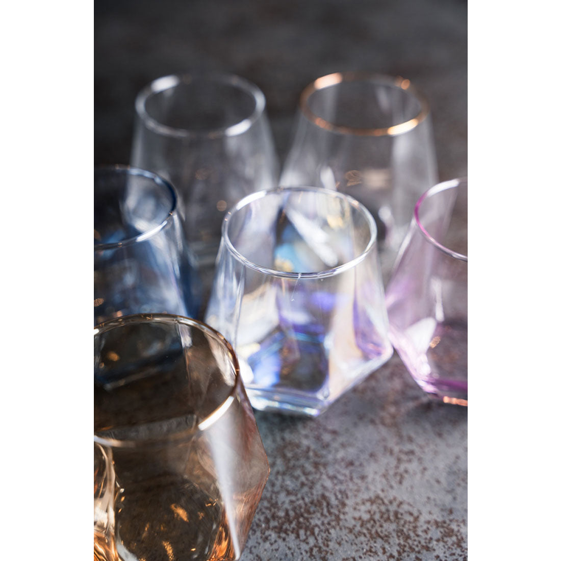 バックヤードファミリー BACKYARD FAMILY theater ガラスタンブラー ヘキサゴン 2個セット 【返品不可商品】 （スモークグレー） スモークグレー