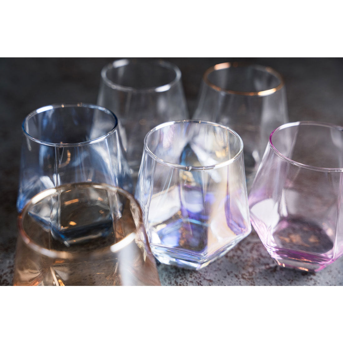 バックヤードファミリー BACKYARD FAMILY theater ガラスタンブラー ヘキサゴン 2個セット 【返品不可商品】 （スモークグレー） スモークグレー