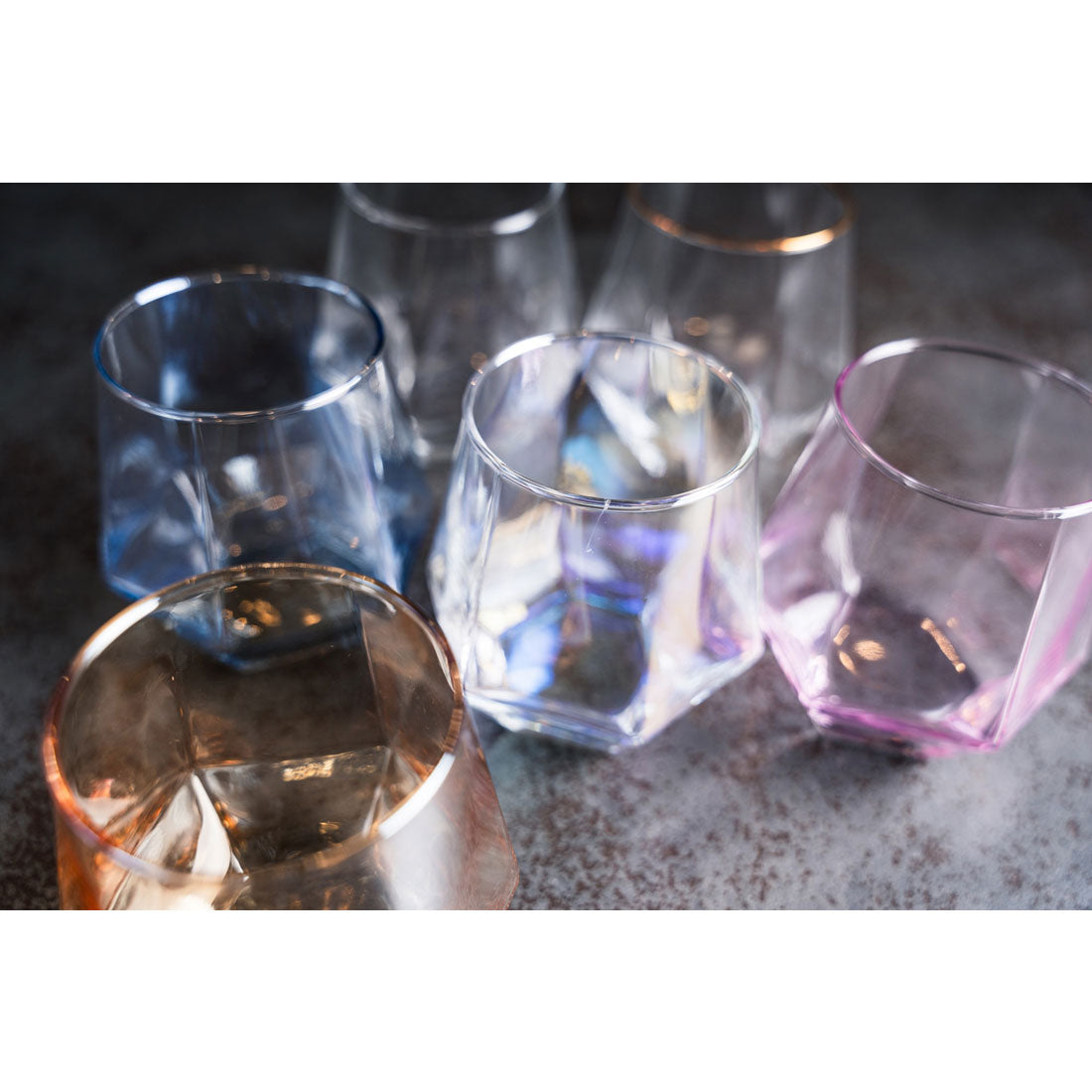 バックヤードファミリー BACKYARD FAMILY theater ガラスタンブラー ヘキサゴン 2個セット 【返品不可商品】 （スモークグレー） スモークグレー