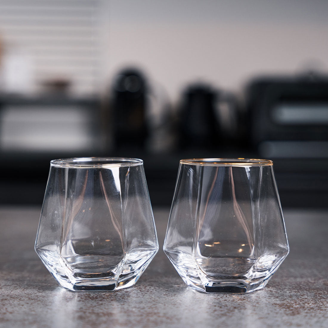 バックヤードファミリー BACKYARD FAMILY theater ガラスタンブラー ヘキサゴン 2個セット 【返品不可商品】 （スモークグレー） スモークグレー