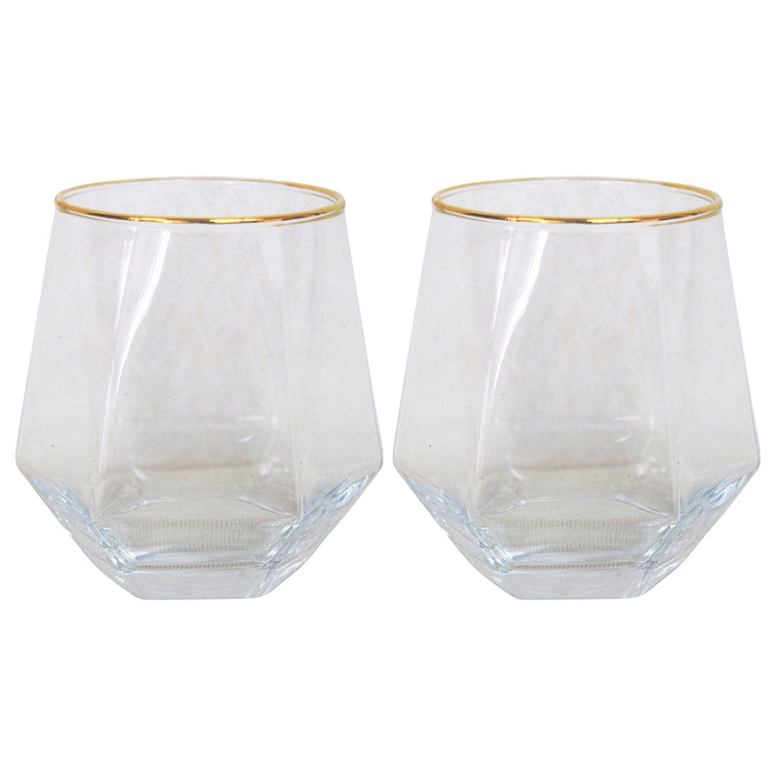 バックヤードファミリー BACKYARD FAMILY theater ガラスタンブラー ヘキサゴン 2個セット 【返品不可商品】 （ゴールド） ゴールド
