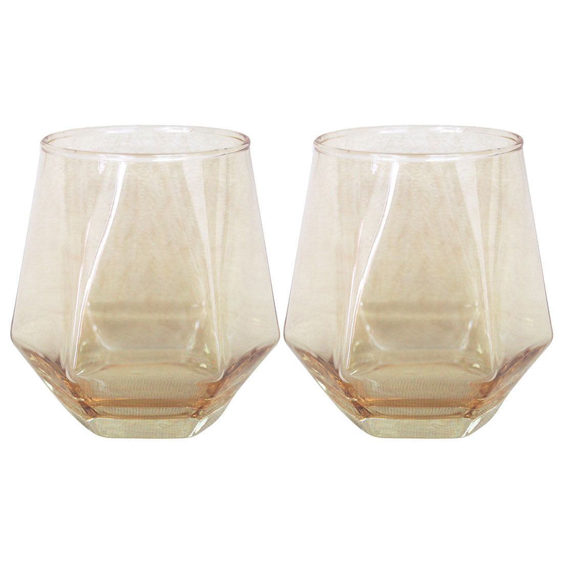 バックヤードファミリー BACKYARD FAMILY theater ガラスタンブラー ヘキサゴン 2個セット 【返品不可商品】 （アンバー） アンバー