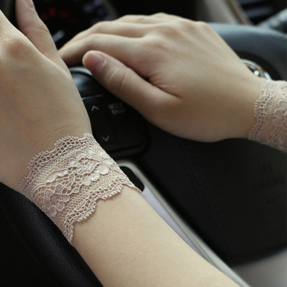 バックヤードファミリー BACKYARD FAMILY 腕時計サポーター レース リストバンド 見せ袖 （5cm×ベージュ） 5cm×ベージュ