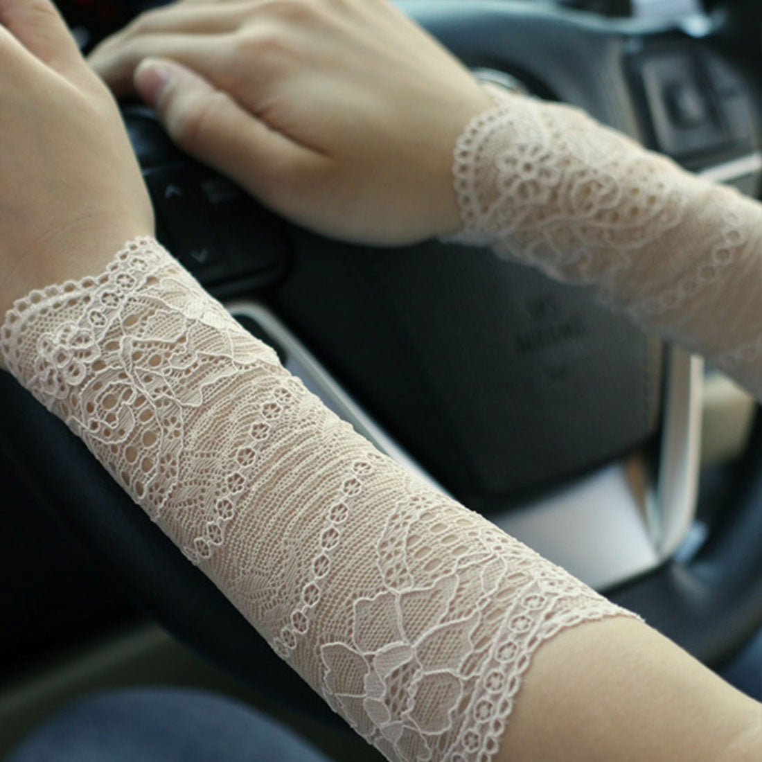 バックヤードファミリー BACKYARD FAMILY 腕時計サポーター レース リストバンド 見せ袖 （18cm×ベージュ） 18cm×ベージュ