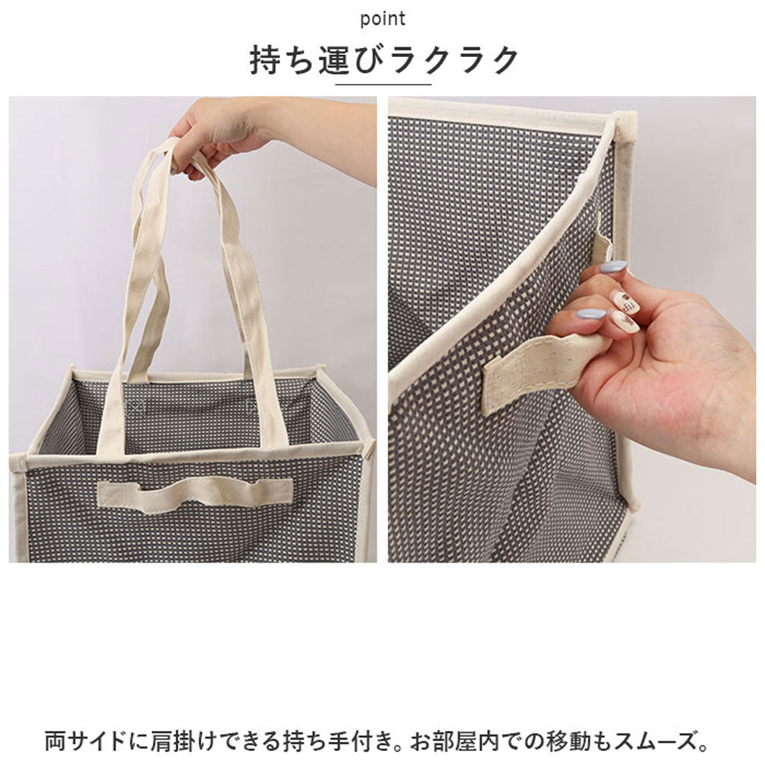 バックヤードファミリー BACKYARD FAMILY PiatTo ピアット たためるランドリーバスケット ダブル （カーキ） カーキ
