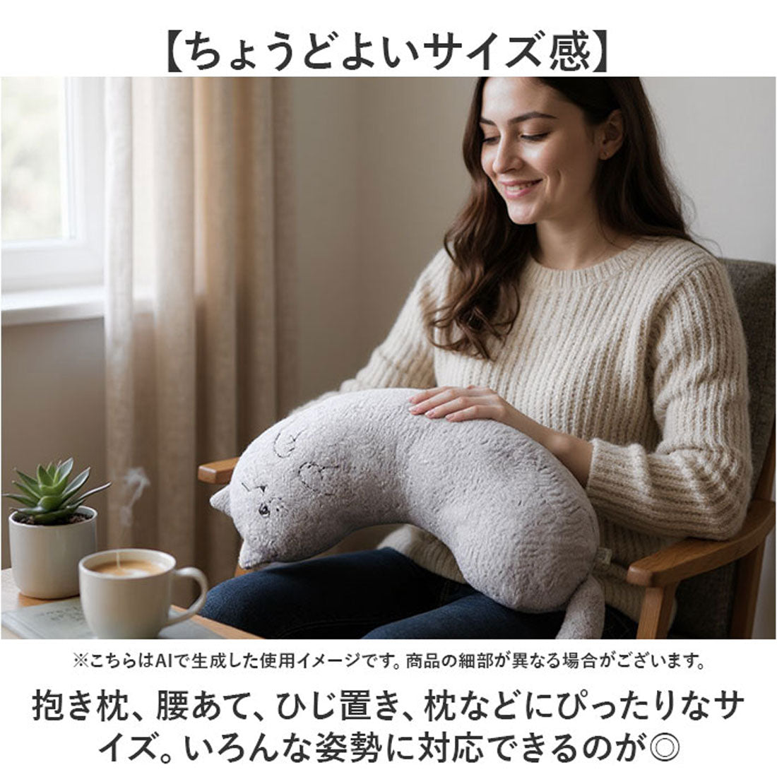 バックヤードファミリー BACKYARD FAMILY にゃふにゃふアンミーナ へそ天まくら （グレー） グレー