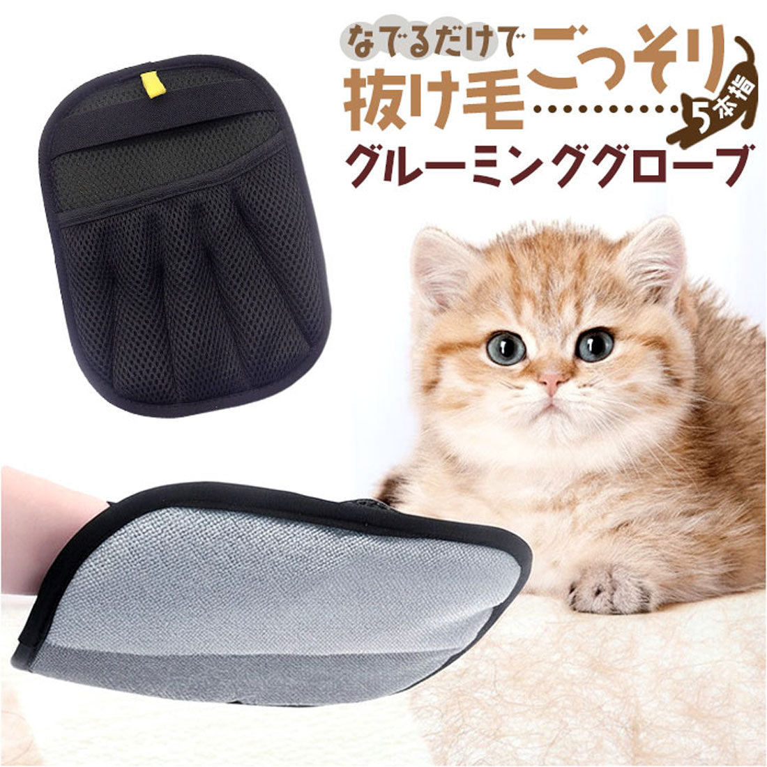 バックヤードファミリー BACKYARD FAMILY 静電気毛取り手袋 グルーミンググローブ 【返品不可商品】 （ブラック） ブラック