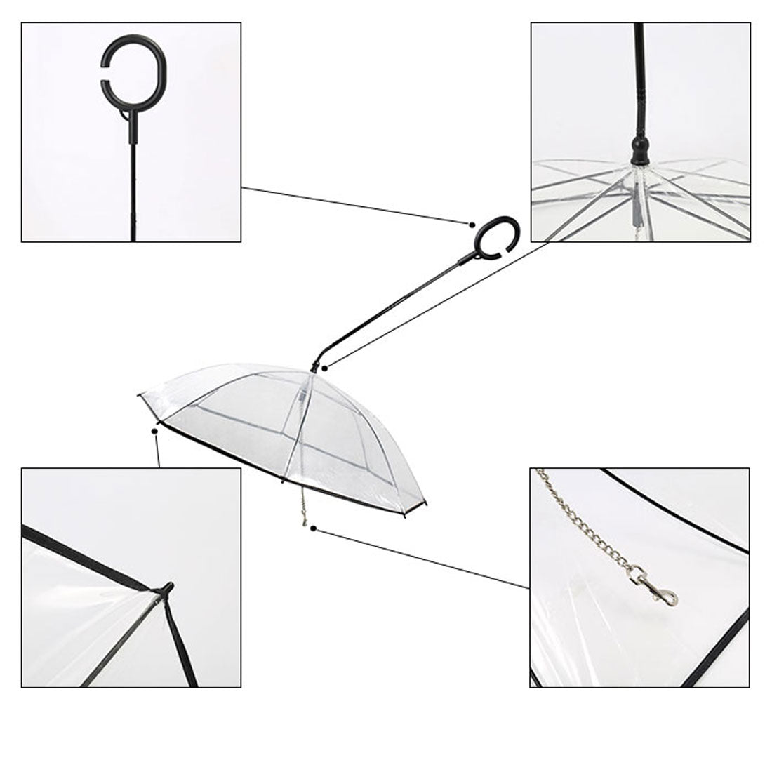 BACKYARD FAMILY Dog Umbrella with Leash dogemon23【Non-returnable item】