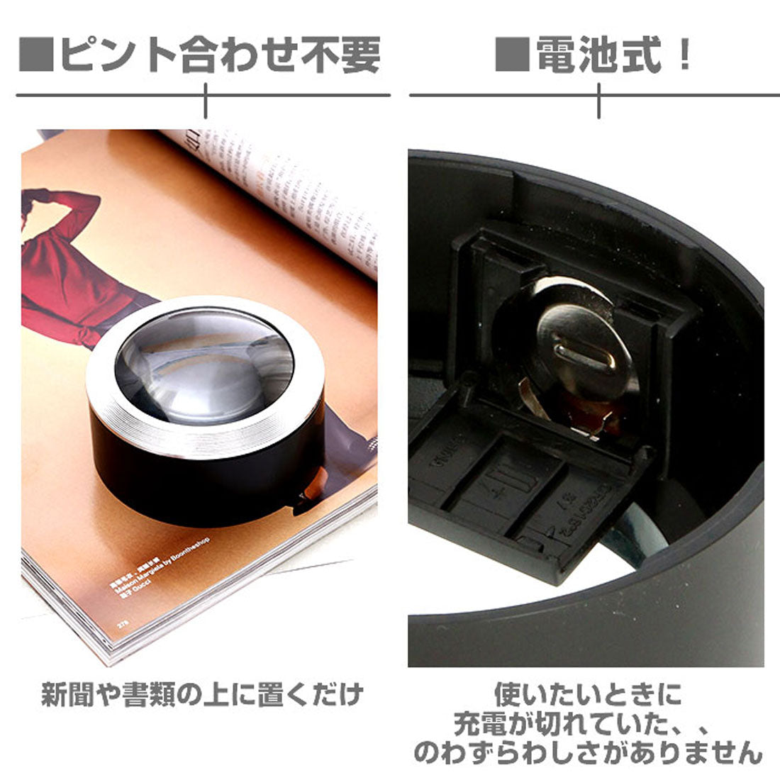 バックヤードファミリー BACKYARD FAMILY led拡大鏡5倍 loupe1268 （ブラック） ブラック