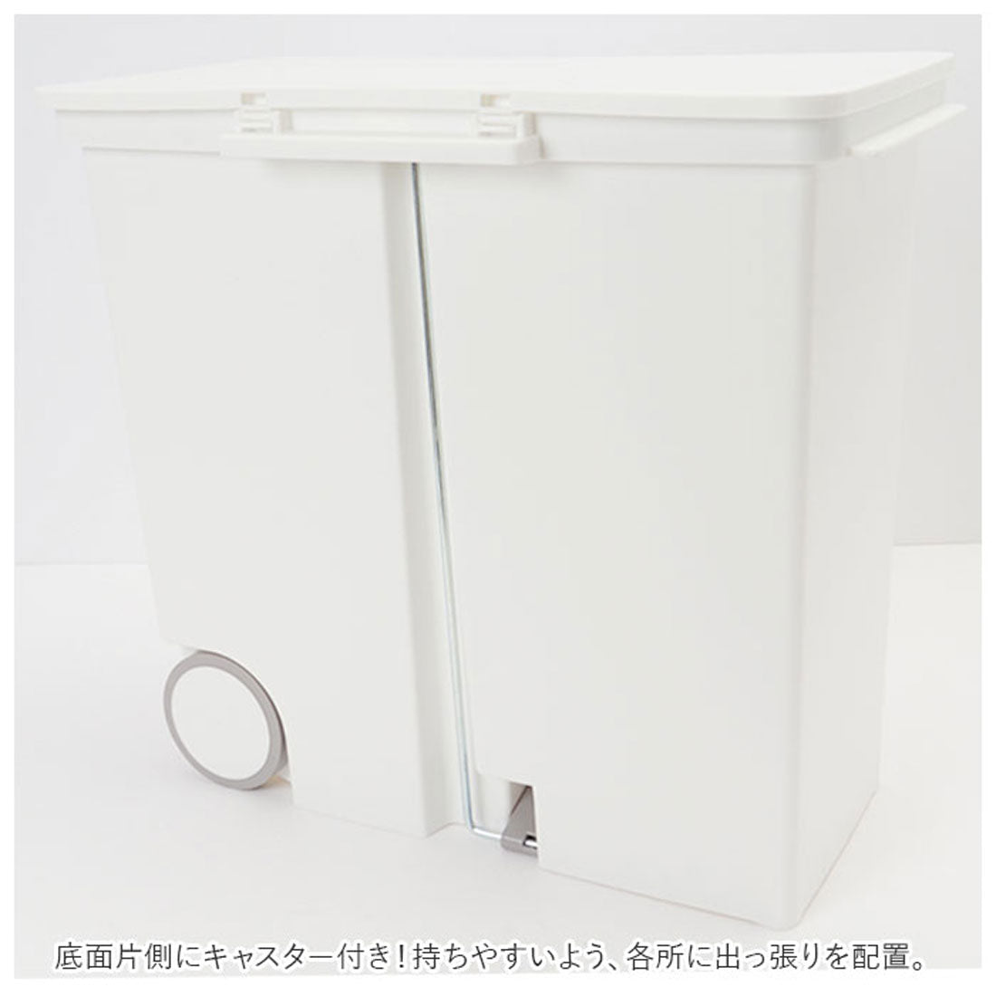 バックヤードファミリー BACKYARD FAMILY 分別ゴミ箱 スリム ペダル 横 25L （ホワイト） ホワイト
